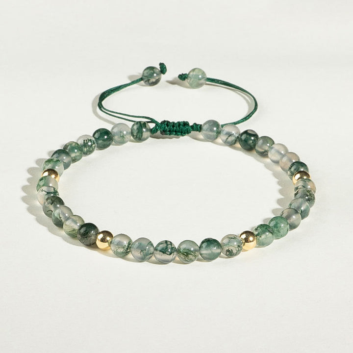 Pulsera Lucky Balance de Ágata Musgosa con Buddha Stones