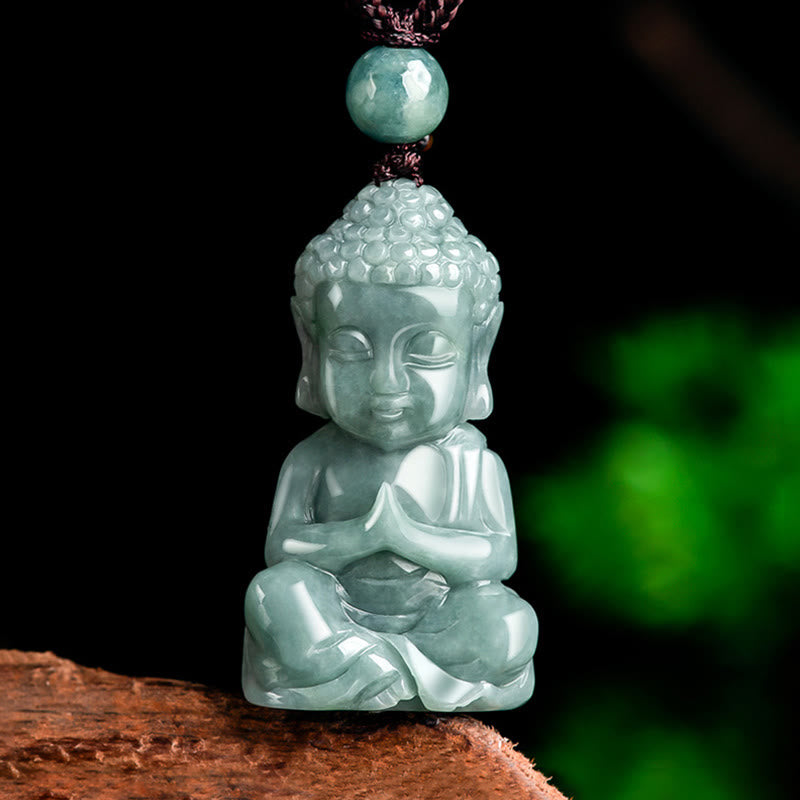 Buddha Stones Natural Jade Meditación Buda Amuleto Serenidad Collar Colgante - Símbolo de Buda (Compasión♥Serenidad) - image 1