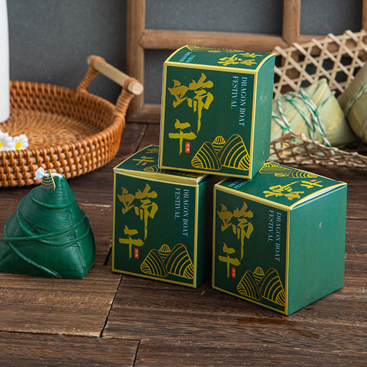 Vela perfumada con patrón Zongzi del Festival del Barco del Dragón de Buddha Stones , regalo para familiares y amigos