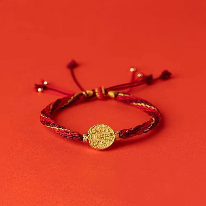 Pulsera trenzada de cuerda de protección con nudo de reencarnación hecha a mano dioses de la riqueza de cinco direcciones con piedras de Buddha Stones