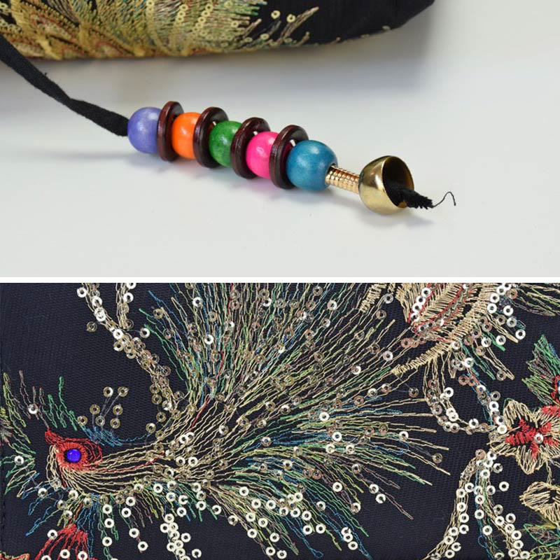Bolso tote con bordado de pavo real y Buddha Stones, bolso de hombro, bolso cruzado - image 10