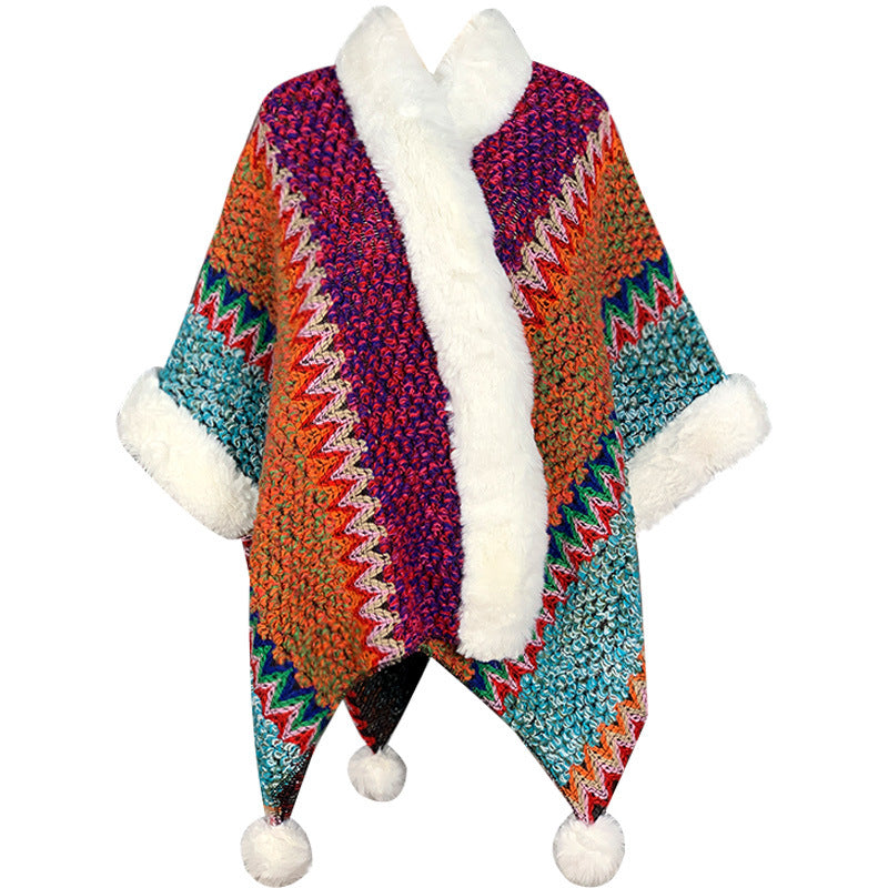 Mantón de rayas multicolor tibetano con Buddha Stones , bufanda de viaje acogedora para invierno