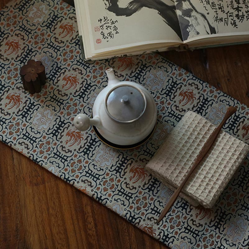 Posavasos para taza de té con diseño de brocado floral elegante