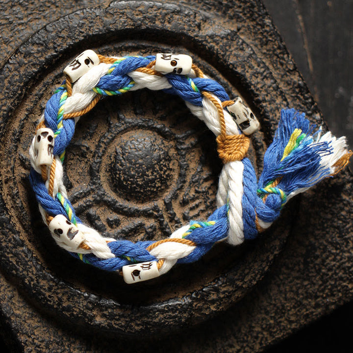 Pulsera de la suerte hecha a mano con cuentas de la diosa de la riqueza Zakiram tibetana con Buddha Stones