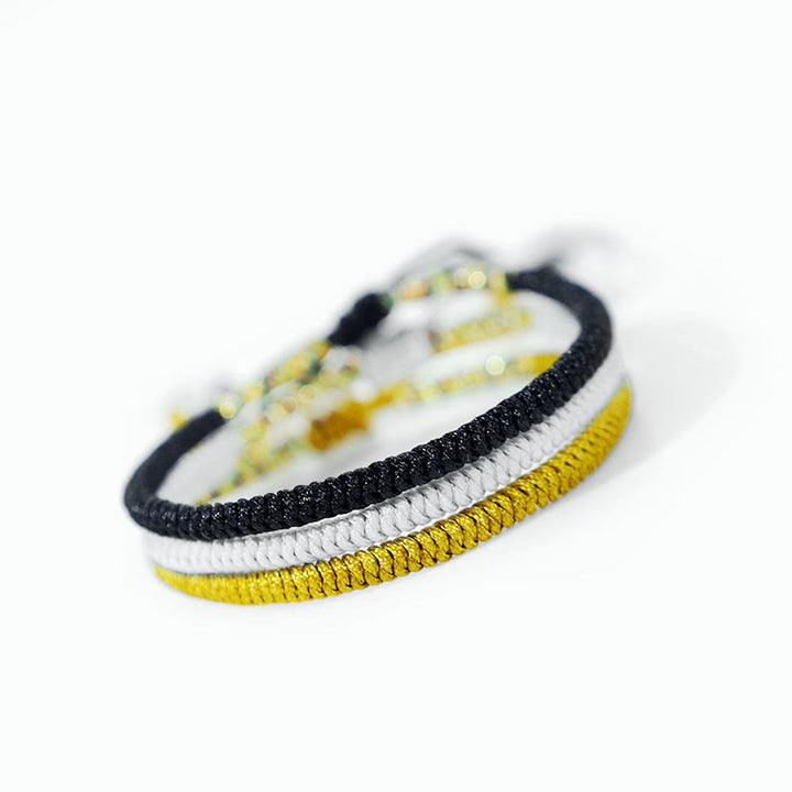 Pulsera de amuleto con nudo King Kong multicolor tibetano hecho a mano con Buddha Stones , 3 uds.