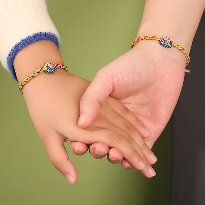 Pulsera de plata de ley 925 con Buddha Stones, dragón, barco, Festival, patrón Zongzi, suerte, hecha a mano, cuerda multicolor, niño y adulto
