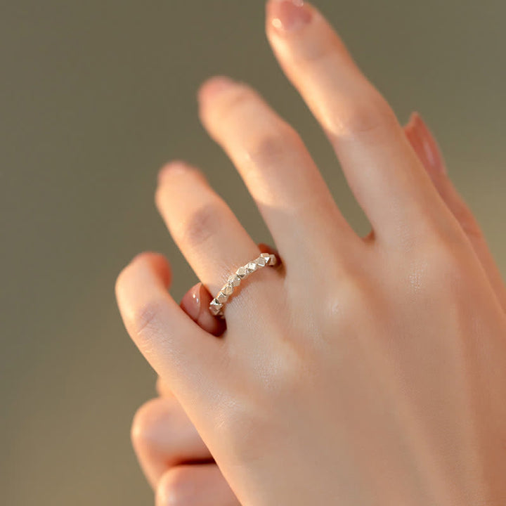 Anillo de bendición con cuentas de plata de ley 925