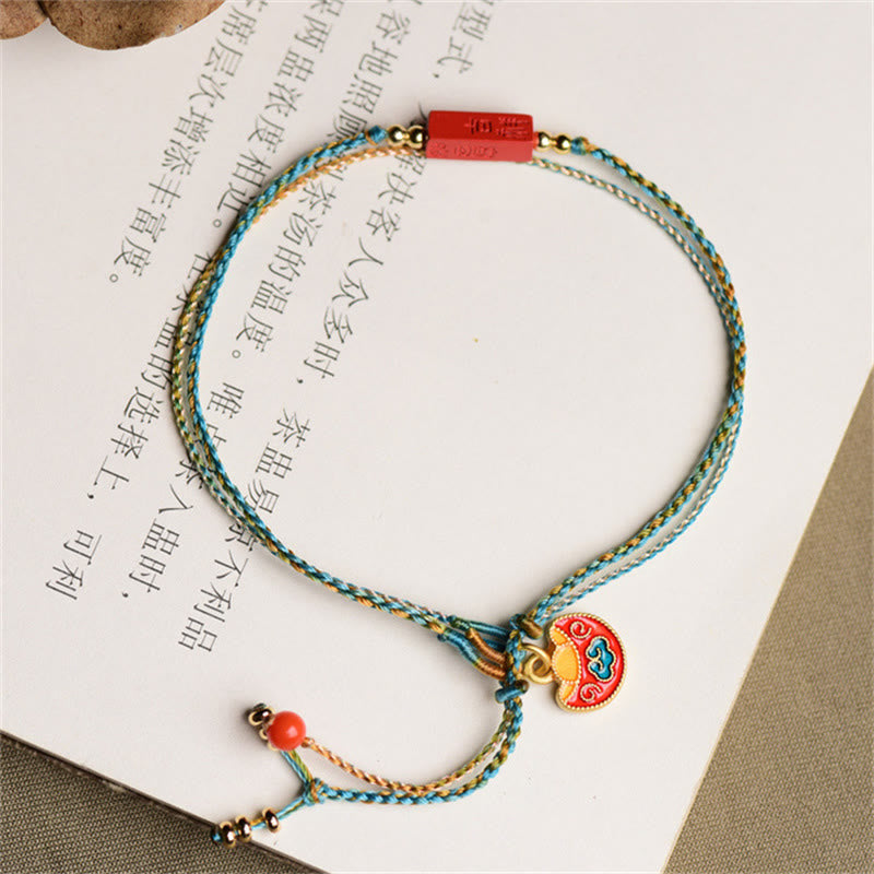 Pulsera de doble capa trenzada con Buddha Stones hecha a mano con cinabrio como uno desea bendición