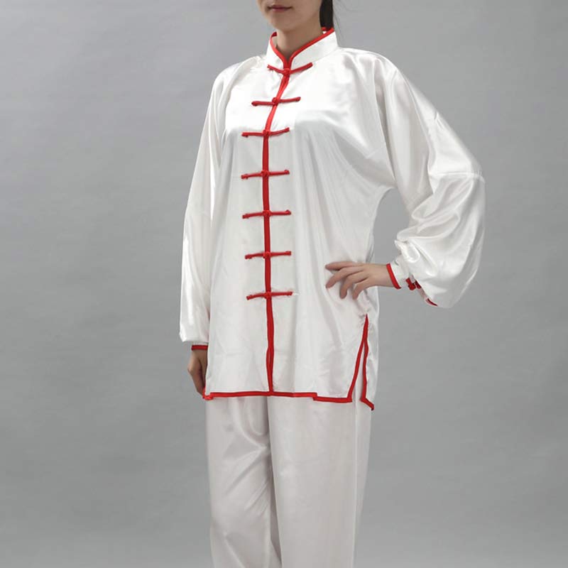 Conjunto de ropa unisex con patrón simple de Buddha Stones para meditación, oración, espiritualidad, tai chi, qigong y práctica - Blanco + borde rojo - 3XL- APTO PARA US. UK/ AU/UE - 2XL - image 25