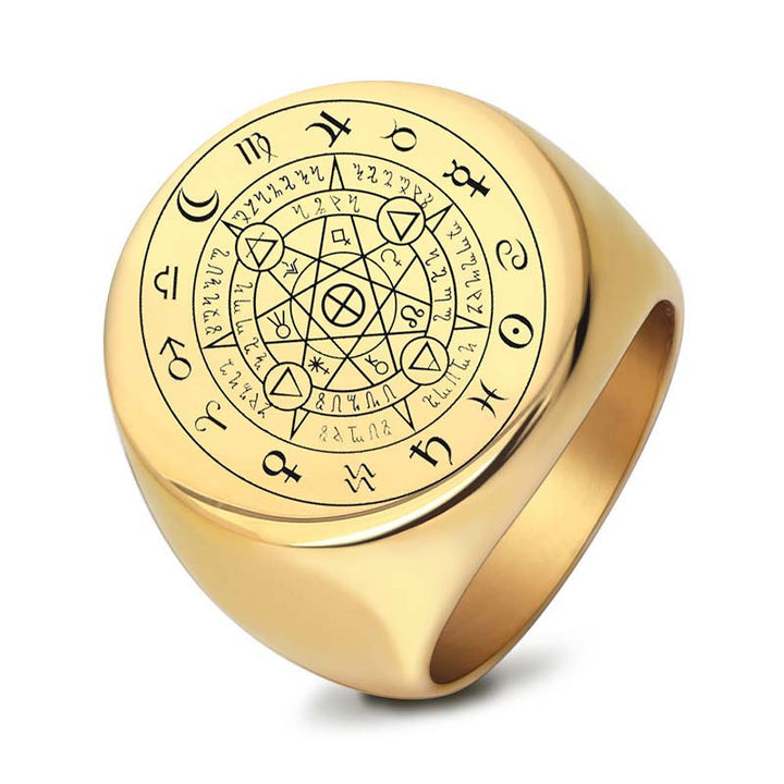 Anillo de bendición de protección de las 12 constelaciones del zodíaco