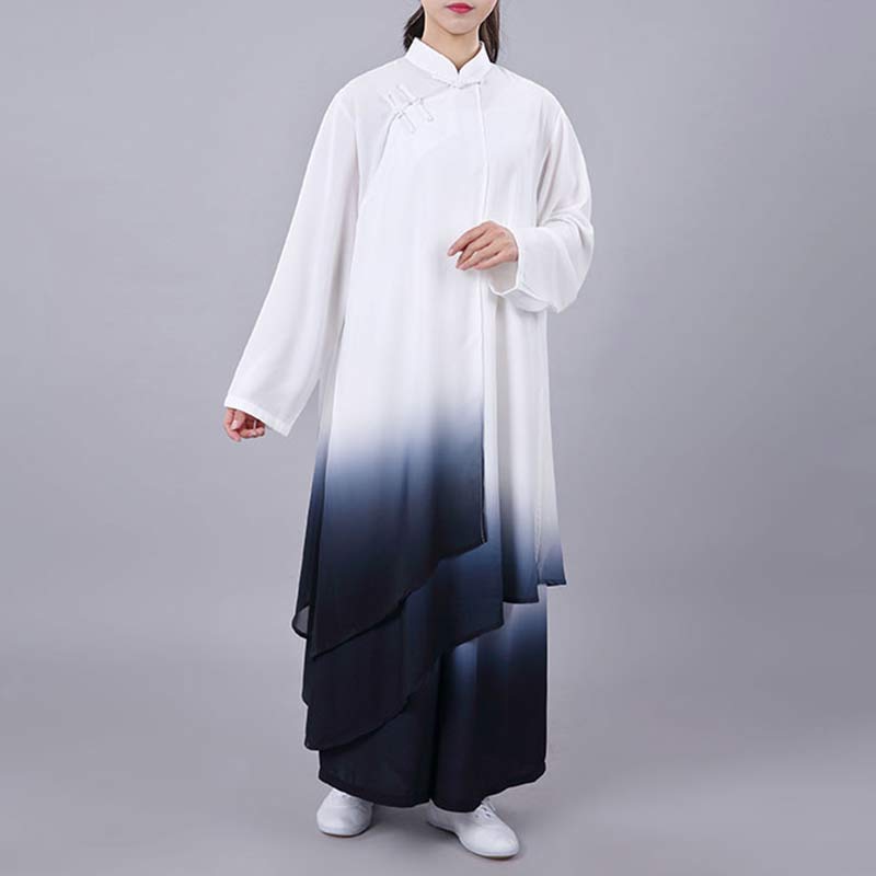 Conjunto de ropa unisex para práctica de meditación, tai chi, qigong y oración con pintura en degradado de Buddha Stones - image 4