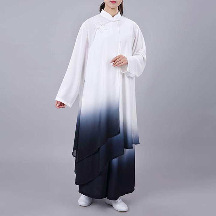 Conjunto de ropa unisex para práctica de meditación, tai chi, qigong y oración con pintura en degradado de Buddha Stones - image 4