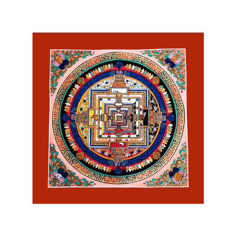 Caja ciega con pintura de Mandala Thangka hecha a mano tibetana, patrón de Color aleatorio