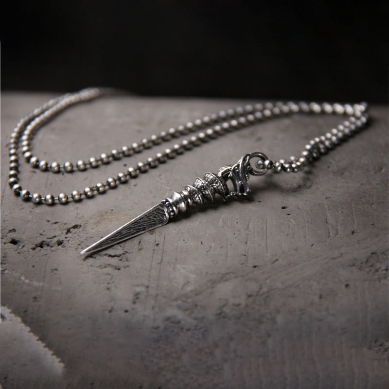 ❗❗❗Una venta flash: colgante de collar de protección Dorje Vajra con diseño del Año del Dragón de plata de ley 925 con Buddha Stones