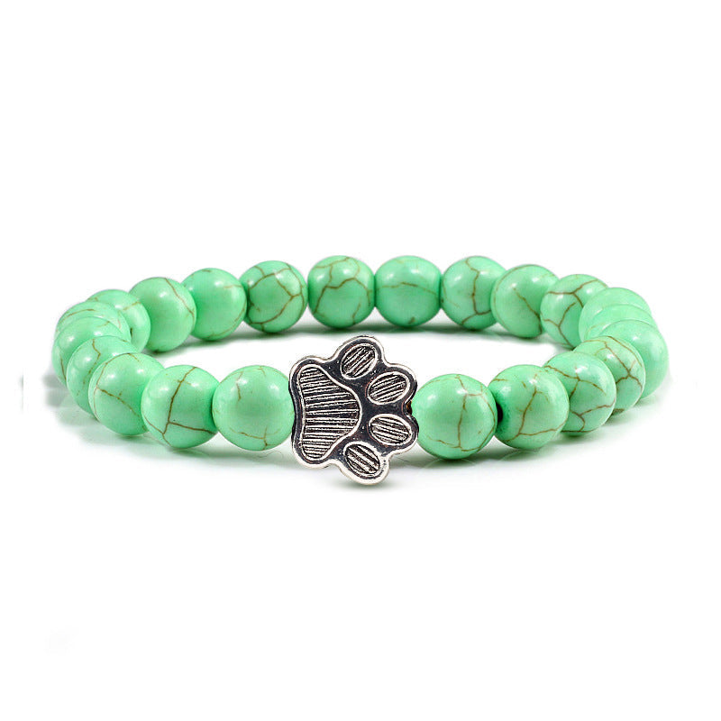 Buddha Stones Pulsera de piedra “Salva a un perro” - Cuentas verde claro - image 18