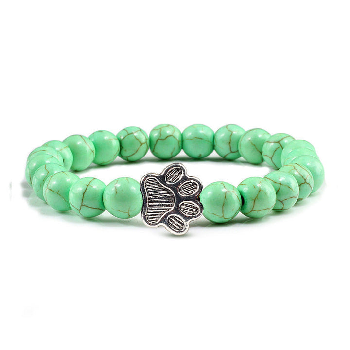 Buddha Stones Pulsera de piedra “Salva a un perro” - Cuentas verde claro - image 18