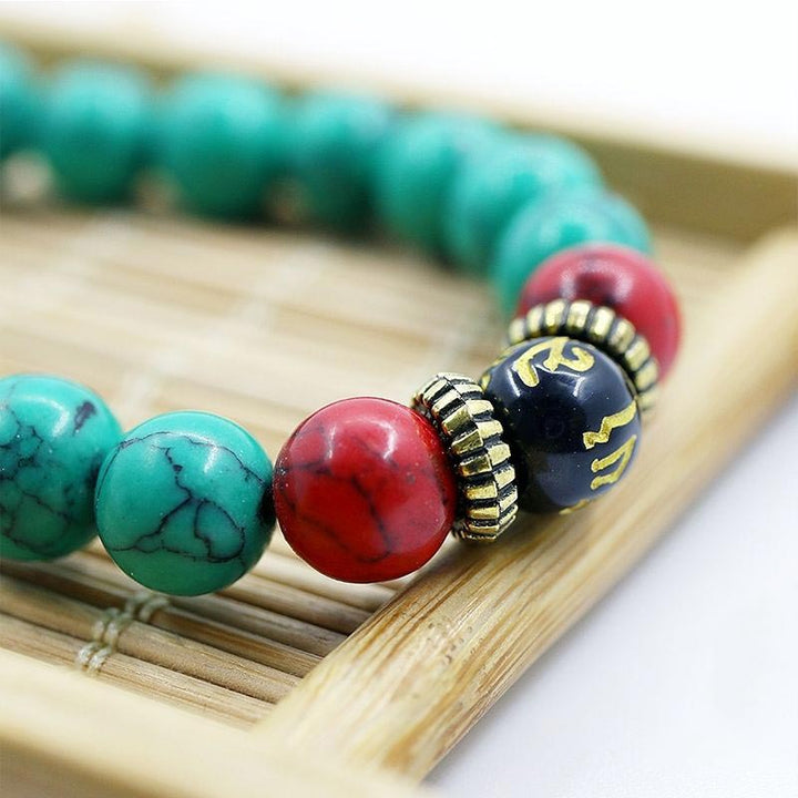 Collar de purificación de turquesa tibetana con Buddha Stones Mala