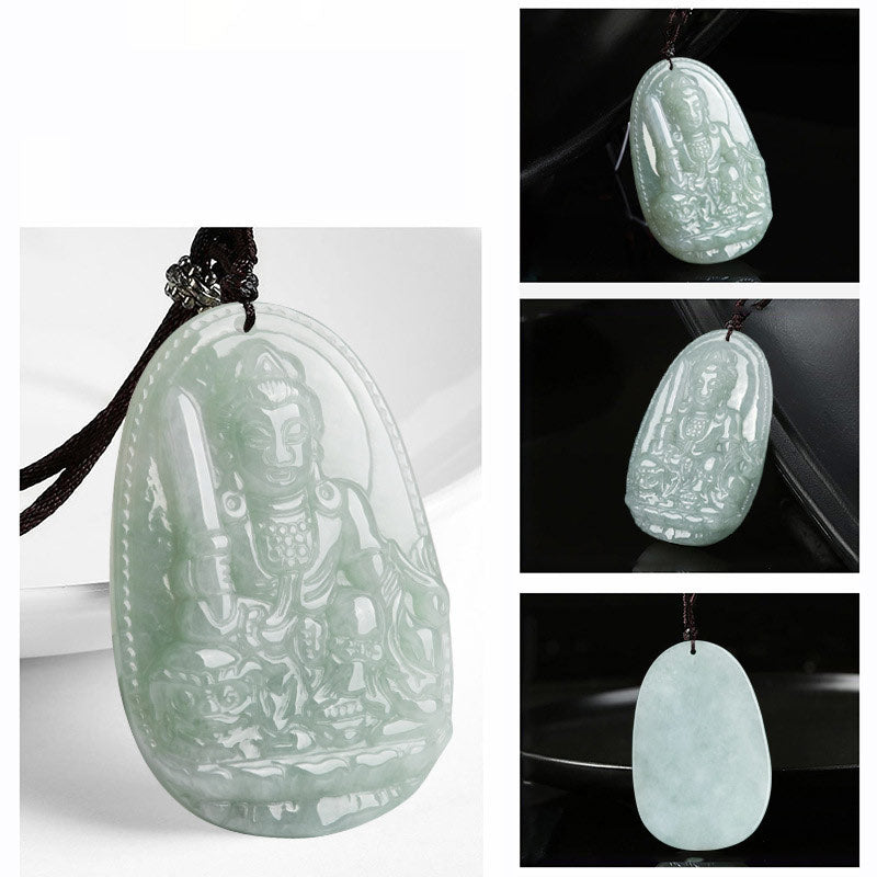 Buddha Stones Zodíaco Chino Buda Natal Jade Riqueza Prosperidad Collar Colgante - image 7