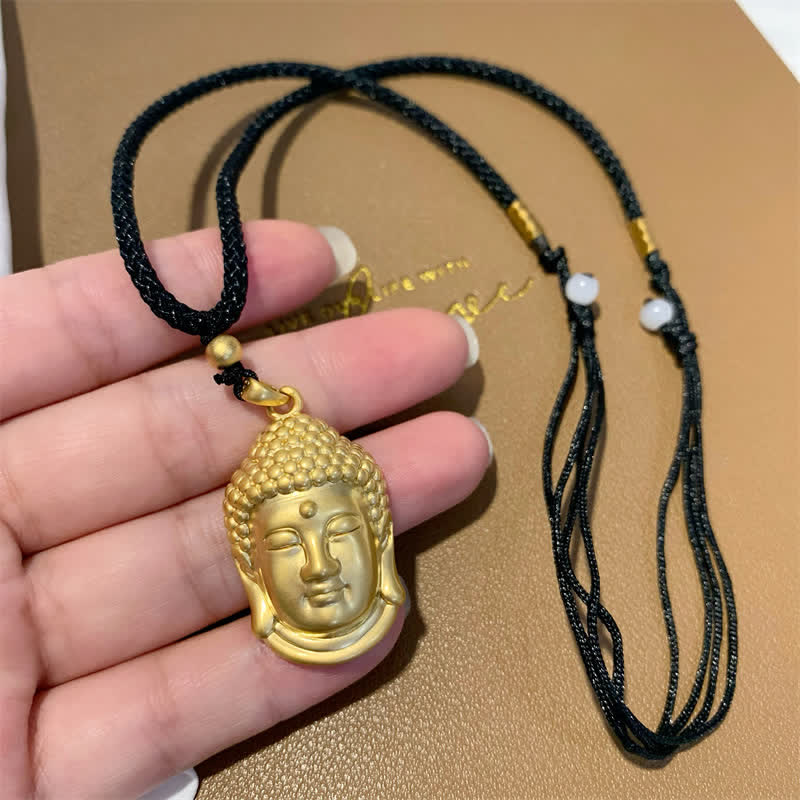 Colgante de collar de riqueza de cobre de Buda de oro - Grande - image 1