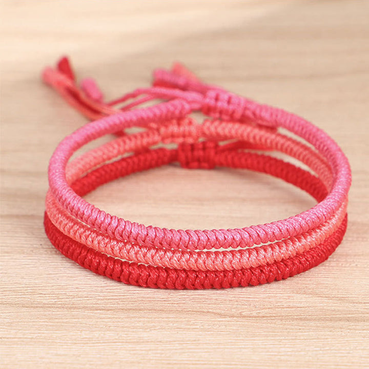 Pulsera trenzada de protección de nudo King Kong tibetano de Buddha Stones 3 piezas
