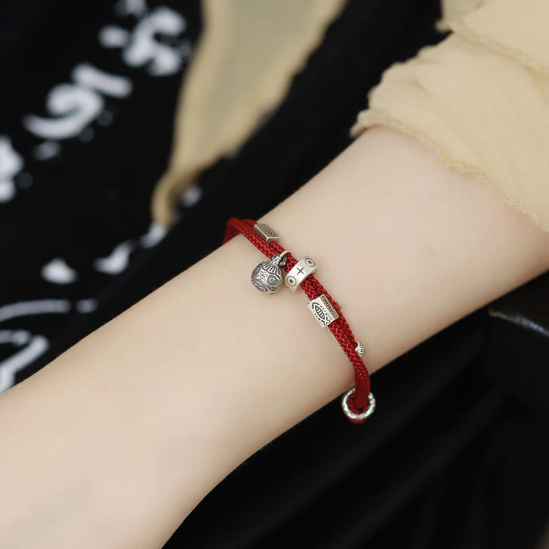 Pulsera trenzada hecha a mano con Buddha Stones , Plata de Ley 925, oro, bestia tragadora, pez Koi, riqueza