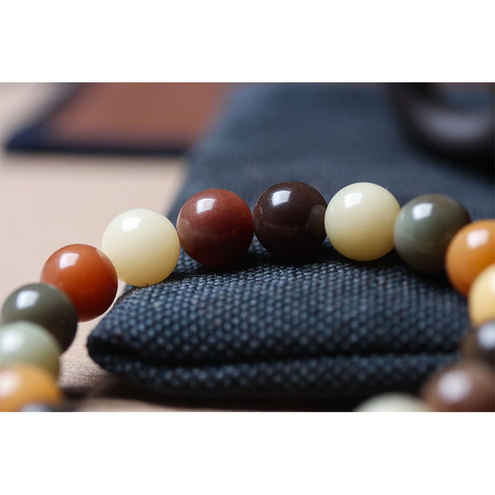 Pulsera de la paz con dije de cristal Liuli, semilla de Bodhi, gradiente multicolor Natural, Buddha Stones