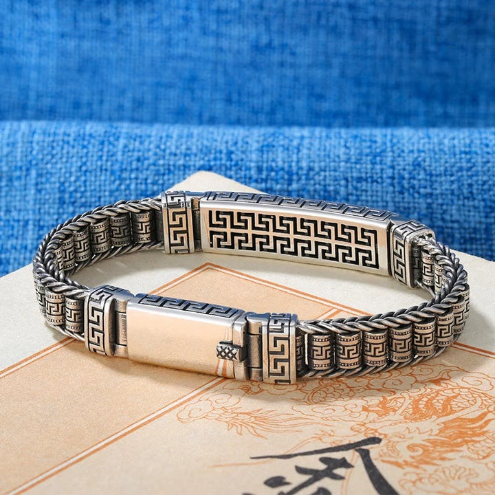 Pulsera giratoria con diseño de líneas vintage de Buddha Stones