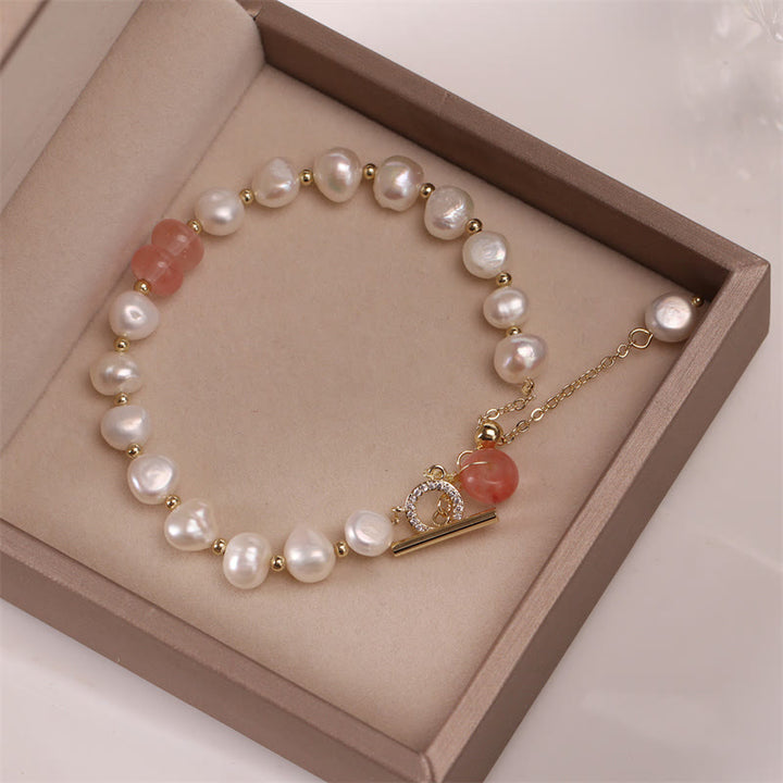 Pulsera de cadena curativa con cuentas de cuarzo fresa verde perla de Buddha Stones