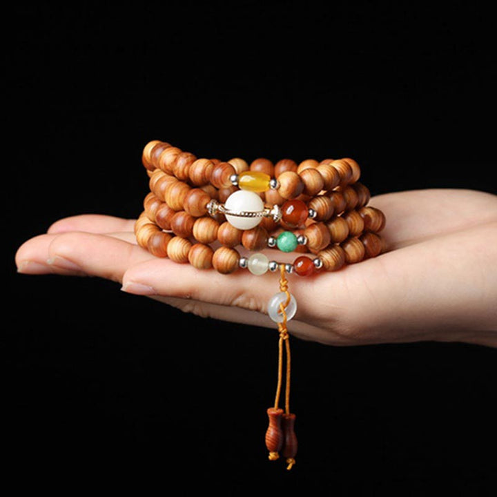 Pulsera de collar curativo Mala de palisandro tibetano