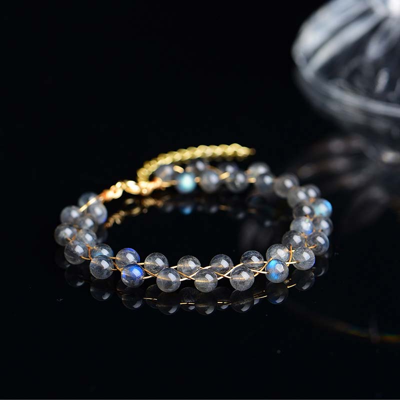 Pulsera de bendición de amor con piedra lunar natural de Buddha Stones