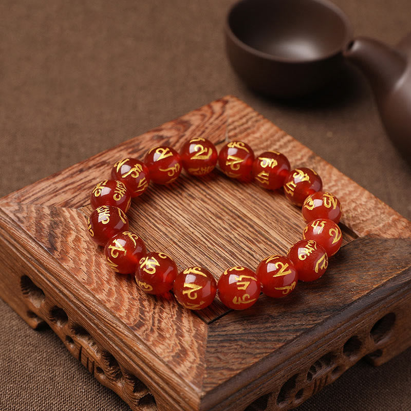 Pulsera de meditación Om Mani Padme Hum de ónix negro y cristal blanco del Tíbet con Buddha Stones
