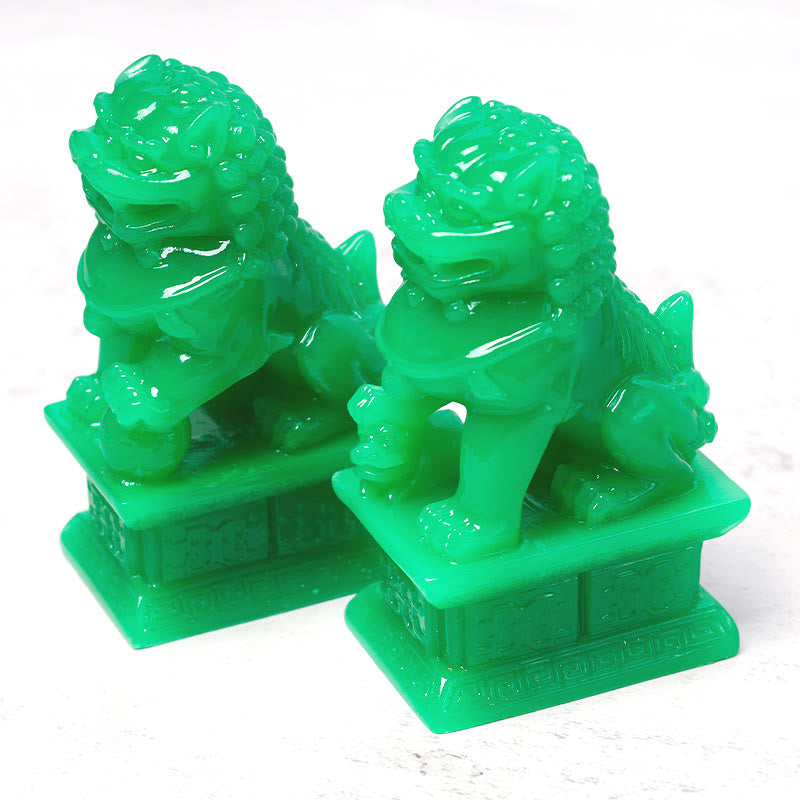 Par de estatuas de león guardián de perros Fu Foo, prosperidad y riqueza, decoración del hogar