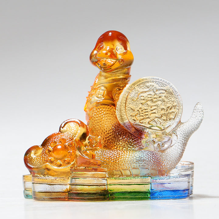 Buddha Stones Año del Dragón hechas a mano 12 Zodíaco chino Liuli pieza de arte con cristal protección decoración de la Oficina del hogar