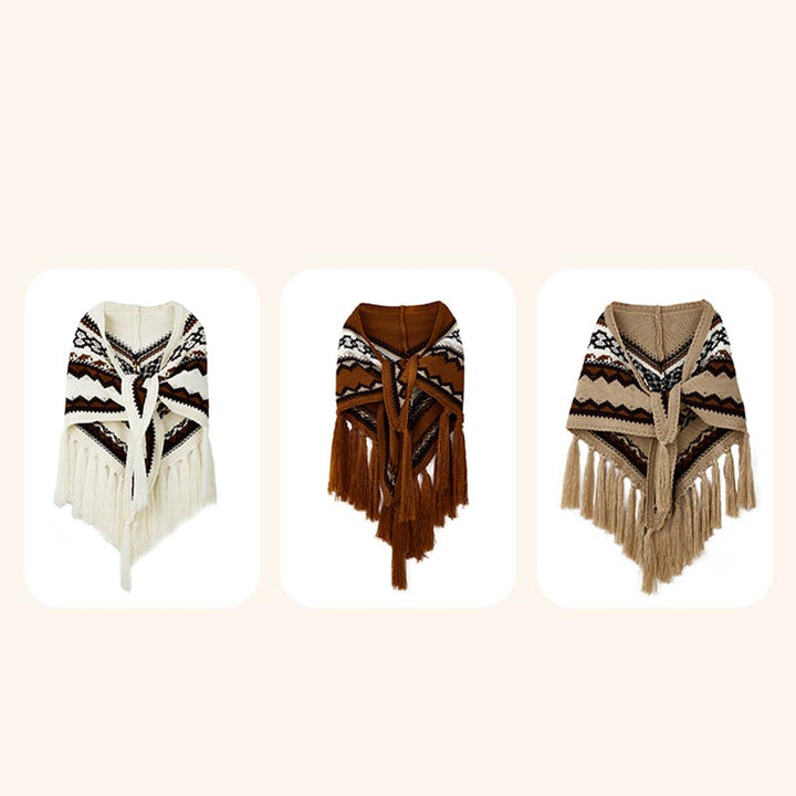 Mantón triangular tibetano con Buddha Stones, borlas a rayas, bufanda de viaje acogedora para invierno