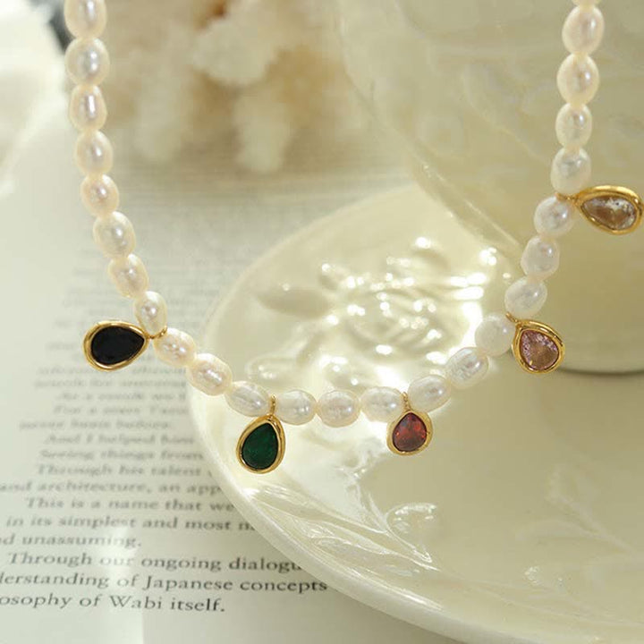 Colgante de collar de pureza de piedra de cristal de perla