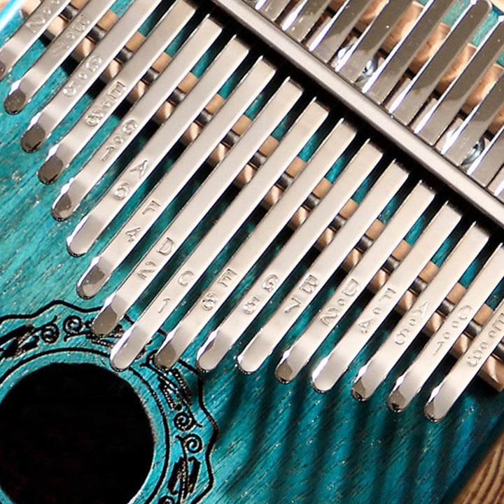 Buddha Stones Kalimba 17 teclas Piano de pulgar madera de caoba Acacia nogal Piano de dedo portátil
