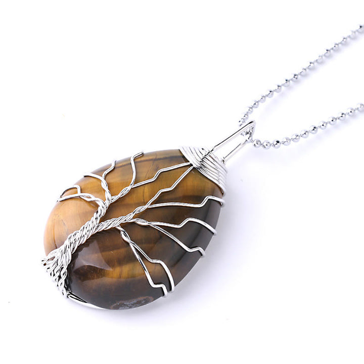 Collar con colgante de energía curativa, árbol de la vida, cristal de cuarzo Natural, Buddha Stones - image 41