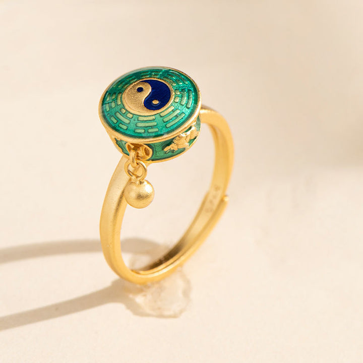 Anillo giratorio de cobre y riqueza y suerte Yin Yang