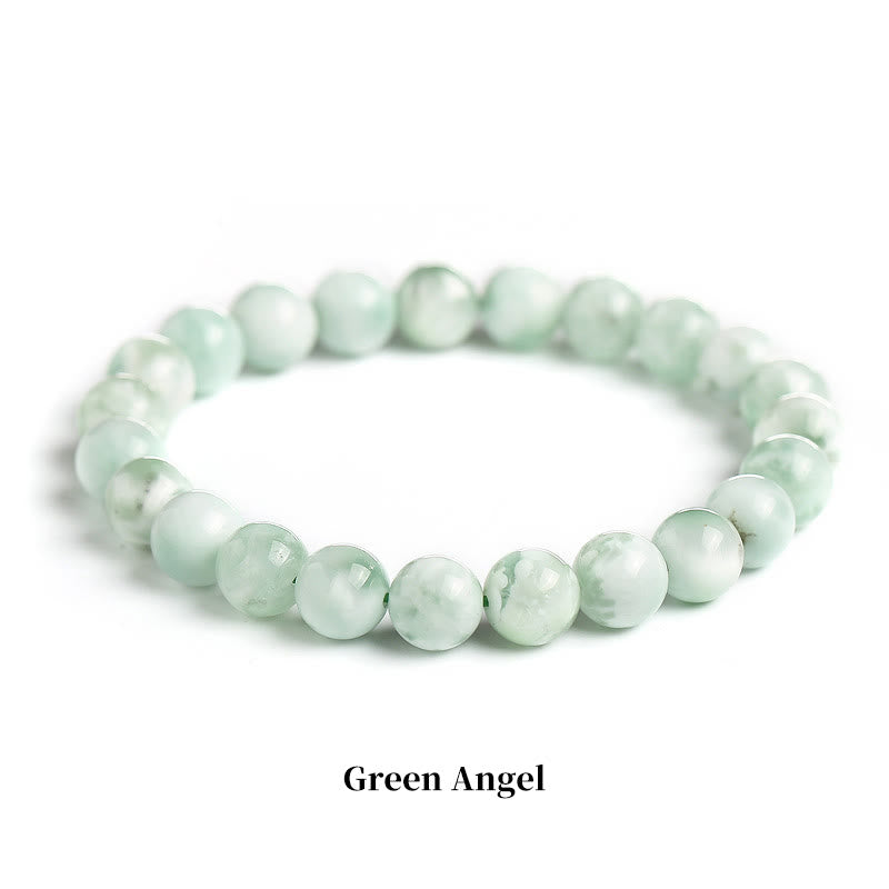 Pulsera de cuentas curativas de cuarzo con piedra natural de piedras de Buddha Stones - 8 mm - Ángel verde - image 76