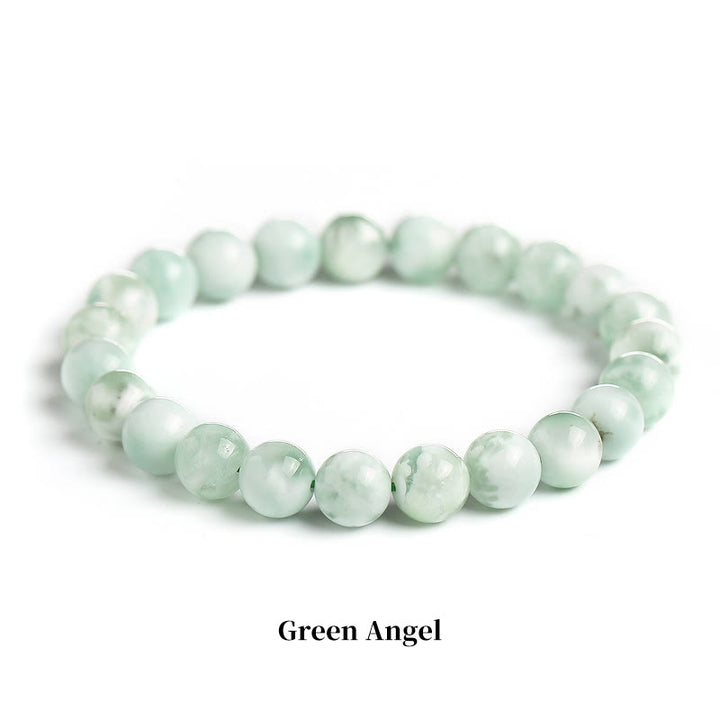 Pulsera de cuentas curativas de cuarzo con piedra natural de piedras de Buddha Stones - 8 mm - Ángel verde - image 76
