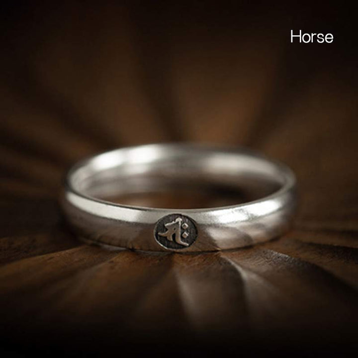 Anillo de plata de ley 925 con Buddha Stones , zodíaco chino, bendición de Buda natal