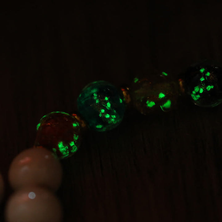 Buddha Stones, incienso tibetano, ceniza de porcelana, luminosa, fluorescente, Liuli, cuentas de cristal, calabaza, moneda de cobre, pulsera de la paz