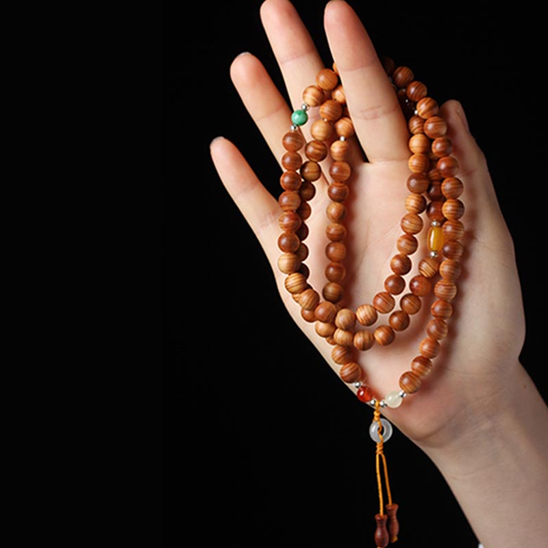 Pulsera de collar curativo Mala de palisandro tibetano