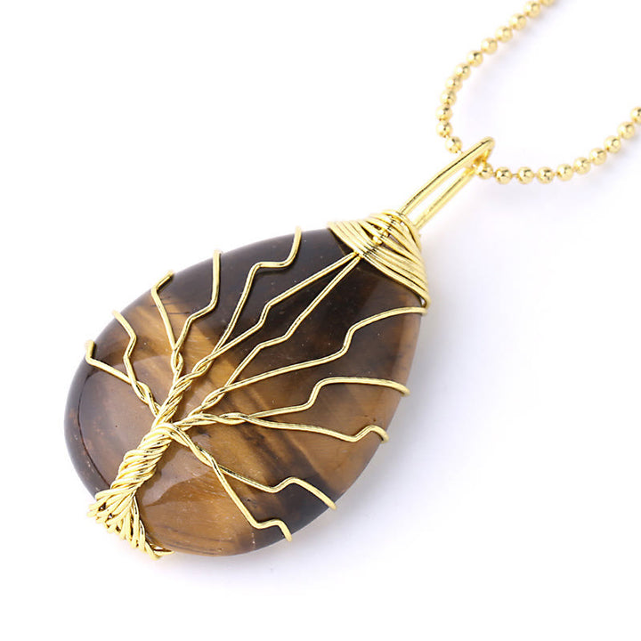 Collar con colgante de energía curativa, árbol de la vida, cristal de cuarzo Natural, Buddha Stones - image 32
