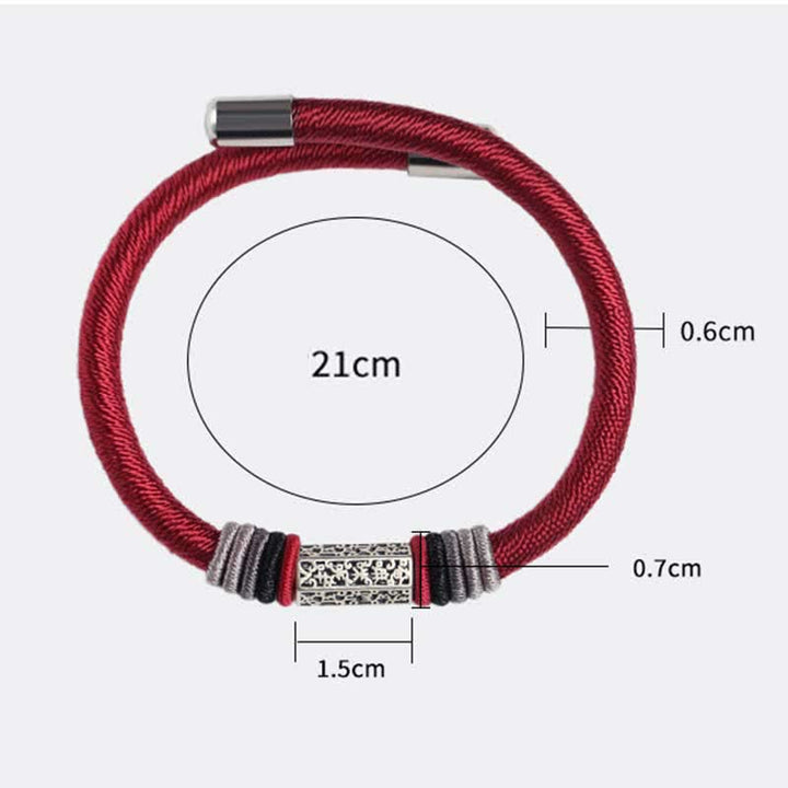 Pulsera de hilo rojo de la paz de Om Mani Padme Hum de plata de ley 925 con Buddha Stones