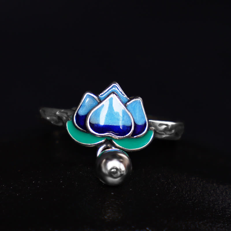 Anillo de iluminación con patrón de flor de loto de Buddha Stones