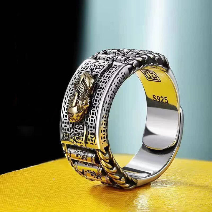 Anillo de pareja con Buddha Stones Lucky FengShui PiXiu, ruedas de oración de riqueza