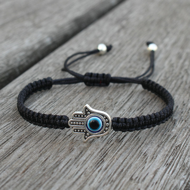 Pulsera hecha a mano con Buddha Stones, símbolo de Hamsa, protección de la suerte