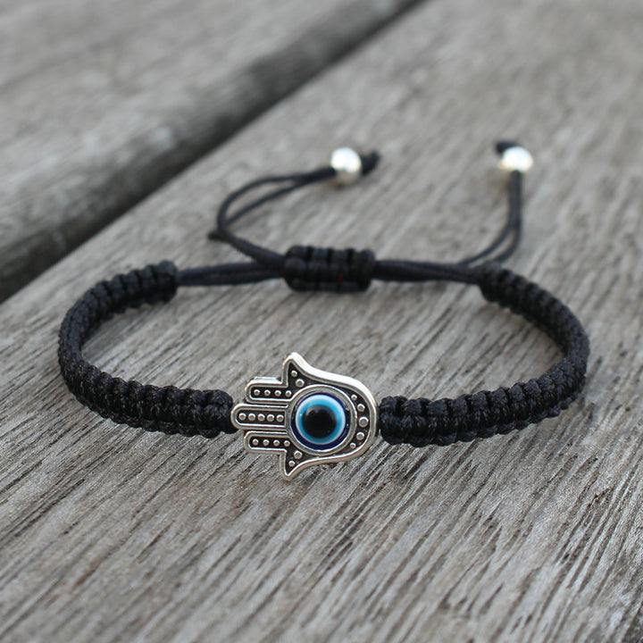 Pulsera hecha a mano con Buddha Stones, símbolo de Hamsa, protección de la suerte