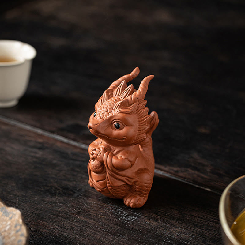 Buddha Stones, dragón de la suerte, riqueza, té, mascota, figura decorativa de arcilla púrpura, decoración - image 8
